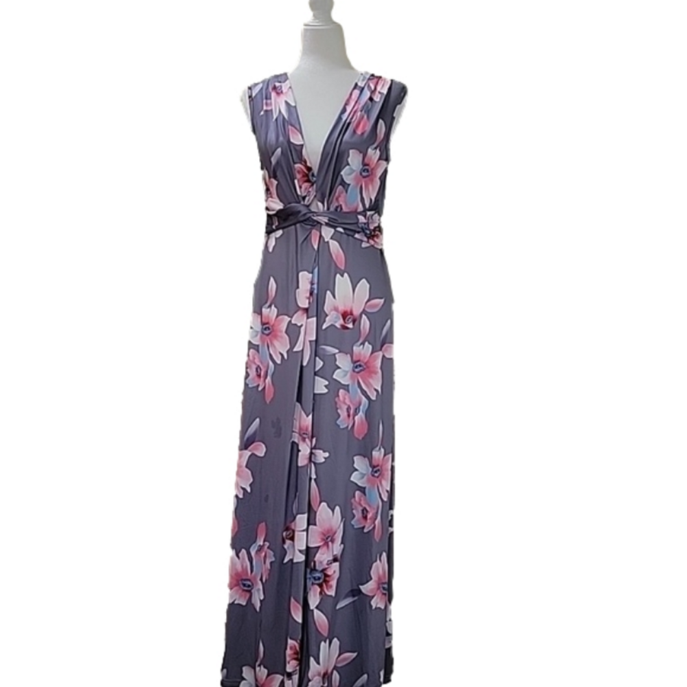 OrderPlus Sleeveless Floral Maxi Dress Size Small NWT